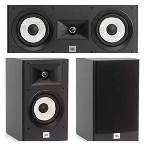 Caixa JBL Stage A130 bookshelf Par ( preta ) + central Stage A125C