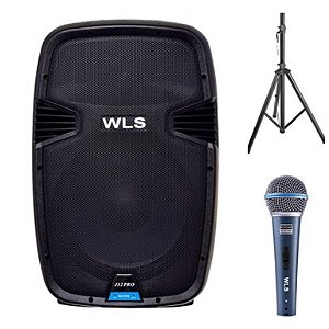 Caixa Acústica  WLS  J12 PRO Ativa + Pedestal + Microfone