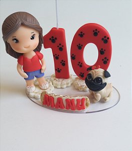 Festejante - pattiartebiscuit - Vela Personalizada, Topo De Bolo