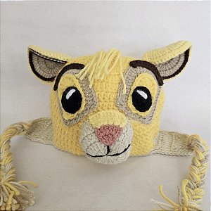 Touca de crochê rei leão desenhos infantil