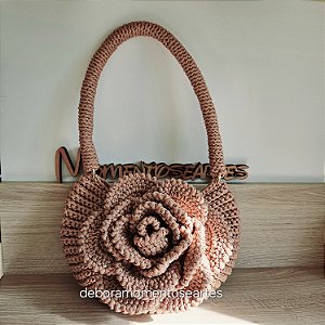 Bolsa de crochê flor luxuosa