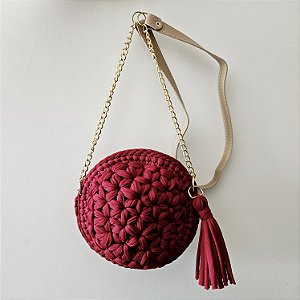 Bolsa de crochê redonda
