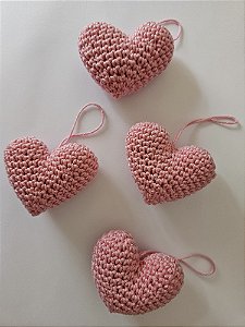 Lembrancinha coração crochê amigurumi chaveiros