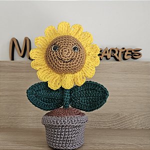 Vaso girassol amigurumi