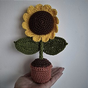Vaso girassol amigurumi