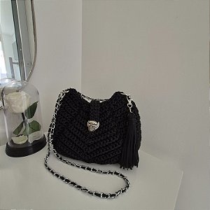 Bolsa de crochê fecho tictac