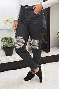 Calça jeans mom estonada 311343 Skenn