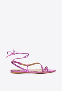 Sandália Rasteira Tiras Lezard Lilas S 20571 0095 0001 Schutz