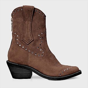 BOTA WESTERN COURO SUEDE MARROM 616003 CARRANO