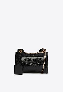 BOLSA TRANSVERSAL COURO CROCO PRETA S 50011 4570 0001 SCHUTZ