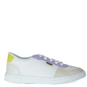 TÊNIS SLIM BRANCO DETALHE ROXO E VERDE C 30341 0005 0014 ANACAPRI