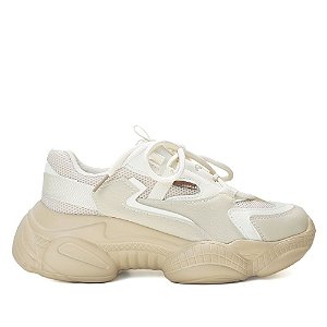 TÊNIS CHUNKY BRANCO E NUDE BETINA C 30520 0001 0002 ANACAPRI