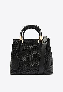 BOLSA TOTE MINI LORENA COURO TRAMA PRETA S 50011 4548 0001 SCHUTZ