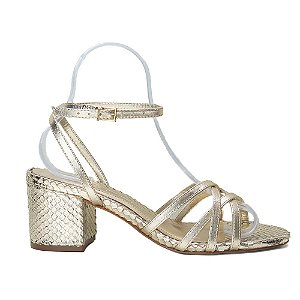 SANDALIA SALTO BLOCO DOURADA SNAKE S 20001 0807 0002 SCHUTZ