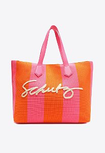 BOLSA GRANDE SHOPPING BEACHY ROSA E LARANJA S 50010 0557 0002 SCHUTZ