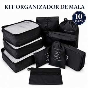 ORGANIZADOR NECESSAIRE PARA MALA DE VIAGEM KIT 10 PEÇAS COLEÇÃO UNIQUE