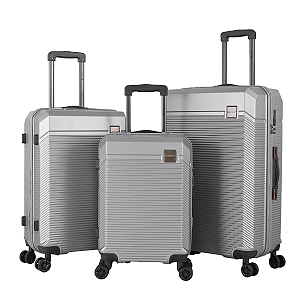 CONJUNTO 3 MALAS DE VIAGEM TAMANHO P M G ABS 360° CADEADO EMBUTIDO