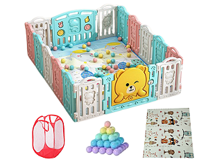 Cercadinho Infantil Modular 1,90 x 1,50cm com Porta e Painel Interativo – Segurança, Diversão e Liberdade!