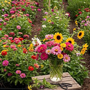 Mix 200 Sementes de Flores de Corte Sortidas - Cores Vibrantes e Alta Floração