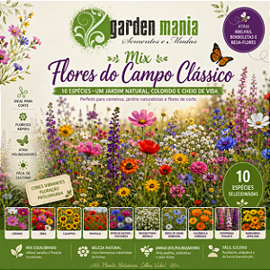 Mix 1000 Sementes de Flores do Campo - 10 Variedades Diferentes - Cobre até 20m²