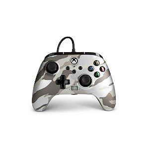 Controle PowerA Cinza Camuflado com fio - Xbox One