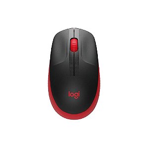 Mouse Logitech sem fio M190 Vermelho