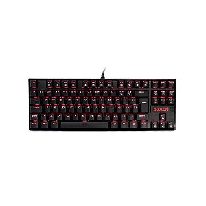 Teclado Redragon Mecânico Kumara Preto Single Color LED Vermelho Switch Marrom K552-2