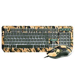 Kit Gamer Warrior Army Teclado e Mouse Multilaser TC249