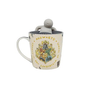 Caneca com Infusor Hogwarts Ícones Harry Potter 350ml