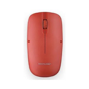 Mouse Multilaser Sem Fio 2.4 GHz USB Vermelho (MO289)