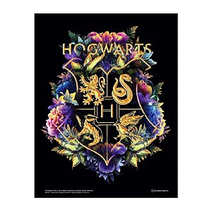 Quadro Metal Slim Hogwarts Floral
