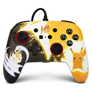 Controle PowerA com fio Pokemon (Pikachu vs Meowth) - Switch