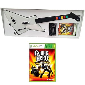 Guitarra Wired + Guitar Hero World Tour Xbox 360 - Usado