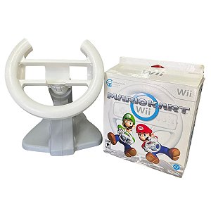 Jogo Mario Kart + Volante Suporte de Controle - Wii - Usado