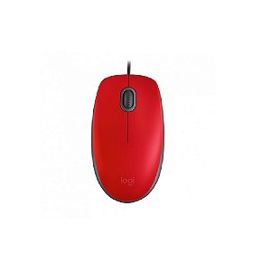 Mouse Logitech com fio USB M110 - Vermelho