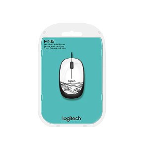 Mouse com fio USB Logitech M105 - Branco