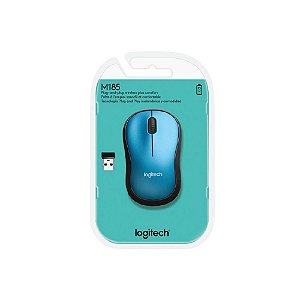 Mouse sem fio Logitech M185 - Azul