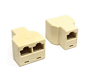 Emenda RJ45 Tee - 1 Fêmea + 2 Fêmeas para Rede