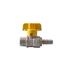 Valvula Esfera Gas Macho 1/2'' x Espigão 3/8''