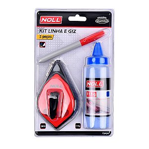 Giz de Linha para Marcação com Refil Azul e Caneta Permanente Vermelha