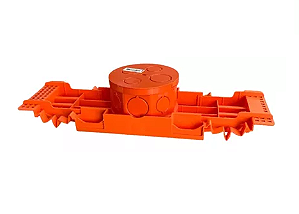 Caixa de Teto Octogonal Fundo Movel com Suporte para Lajota Tigre Laranja