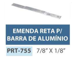 Emenda Fita Aluminio Reta 7/8" x 1/8"