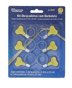 Abracadeira Ajustavel com Borboleta - Kit 6 Peças
