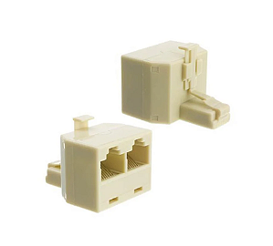Emenda RJ45 Tee - 1 Macho e 2 Fêmeas para Rede
