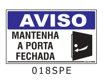 Etiqueta Aviso Mantenha a Porta Fechada