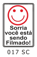 Etiqueta Sorria Você está sendo Filmado Aluminio
