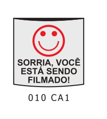 Etiqueta Calandra Aluminio Sorria Voçê esta sendo Filmado