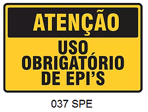 Etiqueta Atenção Uso Obrigatorio de Epi's