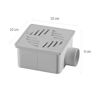 Ralo Quadrado Seco 10 x 10 x 5cm Branco Astra