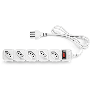 Filtro de Linha Intelbras com 5 Tomadas Branco 1 Metro